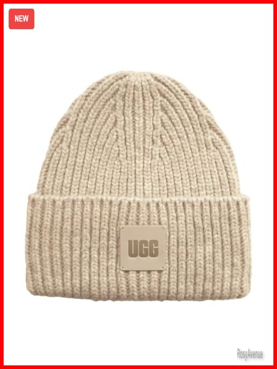Chunky Rib Beanie with Thick Acrylic Blend Knit